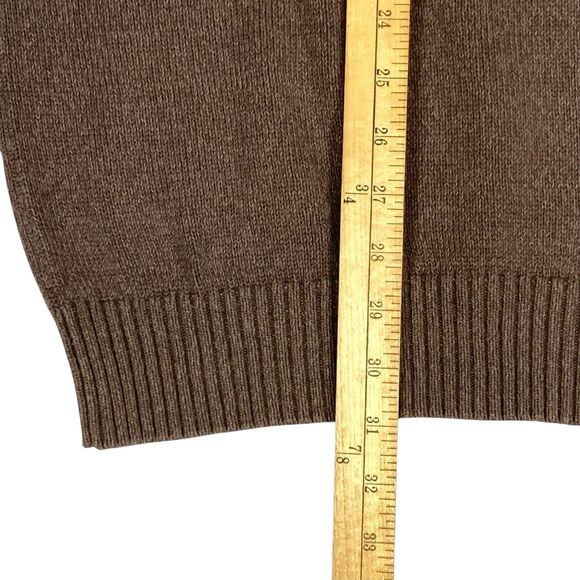 Oscar De La Renta Sweater Mens XL Brown Tight Knit Old Money Preppy Quarter Zip - Picture 11 of 14